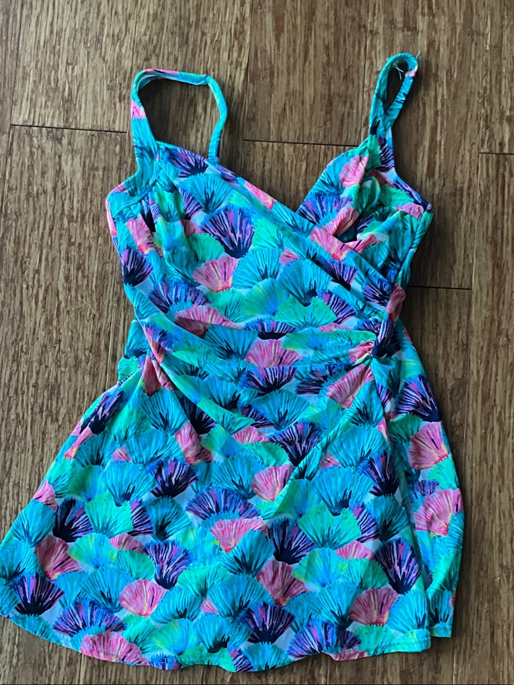 Miraclesuit Turquoise Shell-Print One-Piece Swimdress - 6